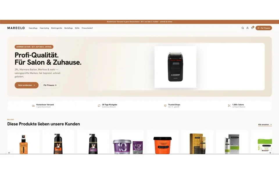 mareclo.com, E-Ticaret · Güzellik & Kuaför Malzemeleri