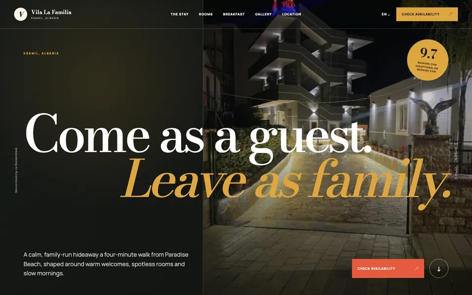 vila-la-familia.com, Otelcilik · Butik otel
